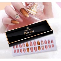 Acrylic Nail Tips With Designs Nail Tips Manufacturer 54# Stiletto Natural Shiny Artificial Fingernai Press On Nails