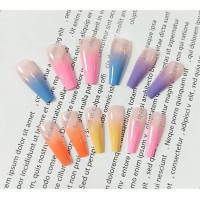 Private Label Ombre False Nails Colorful Press On Nails